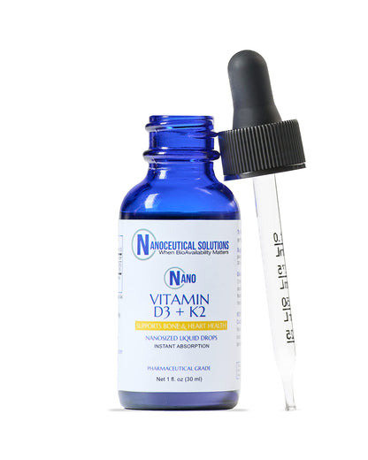 Nano Vitamin D3+K2 Nano-Particles – 5000 IU, Rapid Absorption, 1 oz (Non-GMO, Gluten Free)