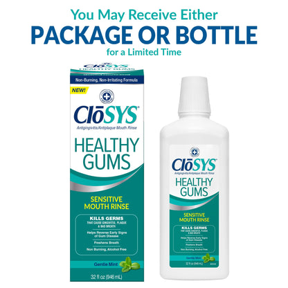 Closys Healthy Gums Mouthwash – Antiplaque & Anti-Gingivitis, Alcohol-Free, 32 Fl Oz