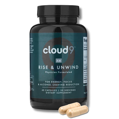 Cloud9 Rise & Unwind AM – Morning Wellness Supplement for Energy, Focus & Vitality (60 Capsules)