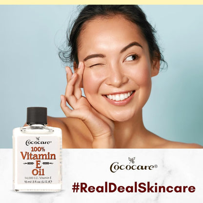 COCOCARE 100% Vitamin E Oil - 14000 IU, 0.5 Fl Oz | Skin Moisturizer & Antioxidant Protection