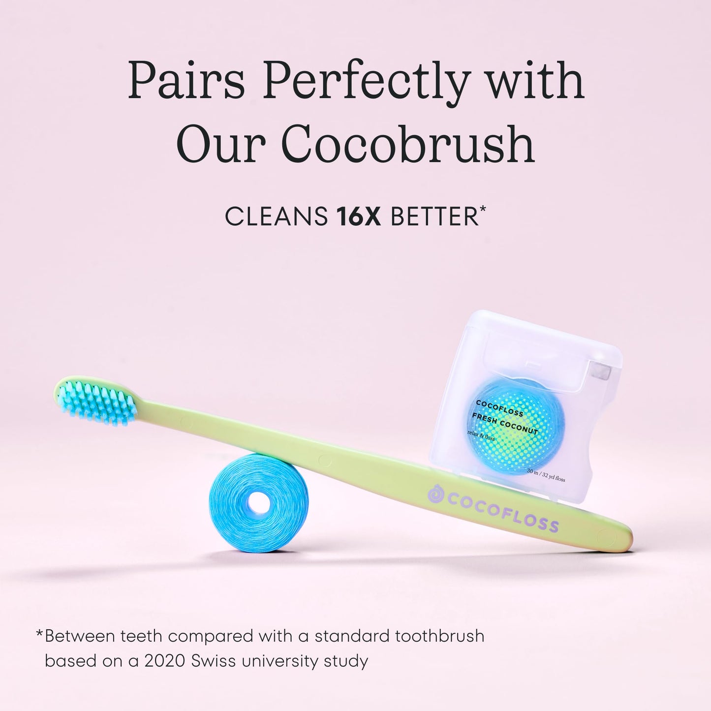 Cocolab Woven Dental Floss – Dentist-Designed, Coconut Scent, Waxed & Expanding Vegan String Floss (33 yd)