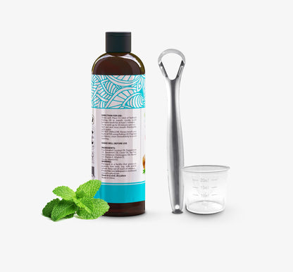 Coconut Mint Pulling Oil Mouthwash 237ml - Ayurvedic, Alcohol & Fluoride Free
