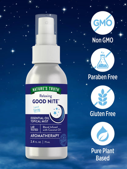 Nature's Truth Good Nite Essential Oil Mist - 2.4 fl oz | Calming Topical Spray