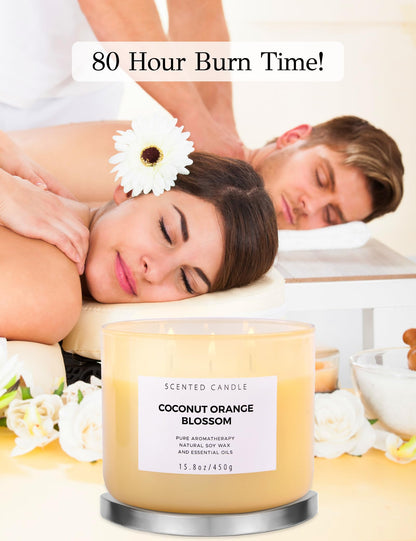 Coconut Orange Blossom 3-Wick Soy Candle – 15.8 oz | Long-Lasting Scent