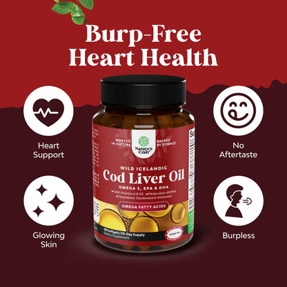 Icelandic Cod Liver Oil Softgels – Wild-Caught Omega-3 1000mg | D3 & A