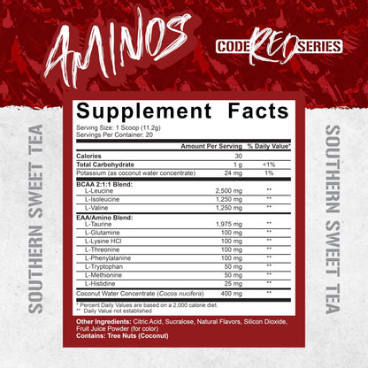 Code Red Aminos BCAA & EAA – Post-Workout Recovery Powder | 5% Nutrition