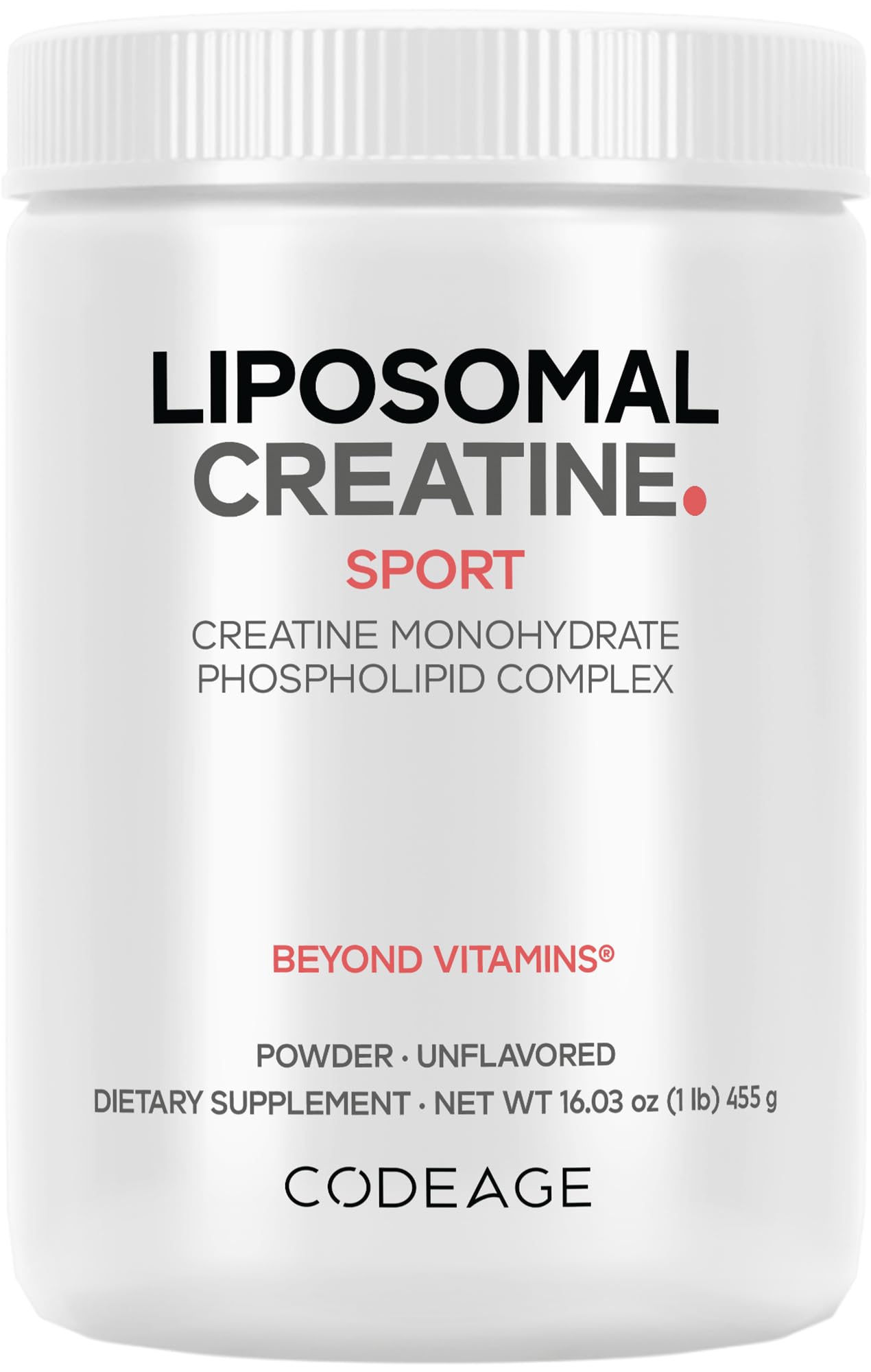 Codeage Liposomal Creatine Powder – 90 Servings, 5,000 mg Monohydrate
