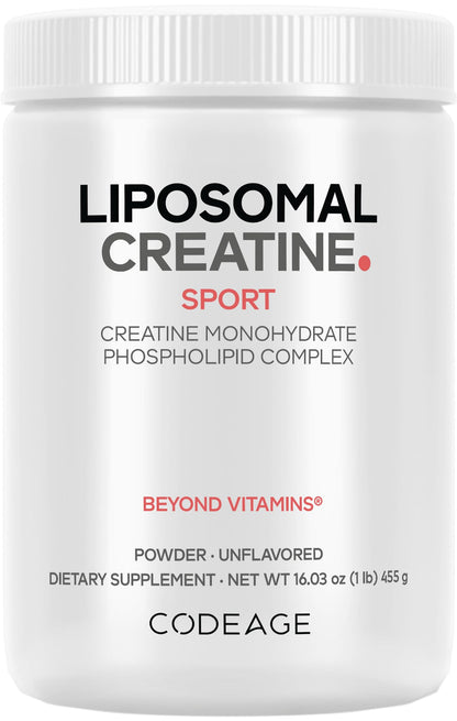 Codeage Liposomal Creatine Powder – 90 Servings, 5,000 mg Monohydrate