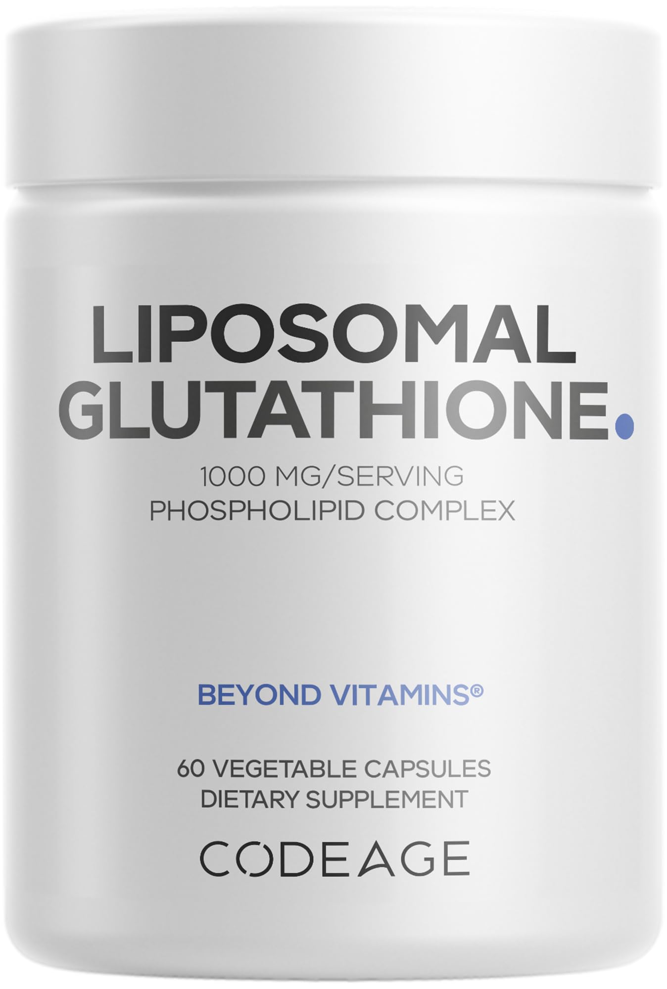 Codeage Liposomal Glutathione 1000 mg – High-Potency Reduced L-Glutathione, Liposomal Delivery, 60 Capsules