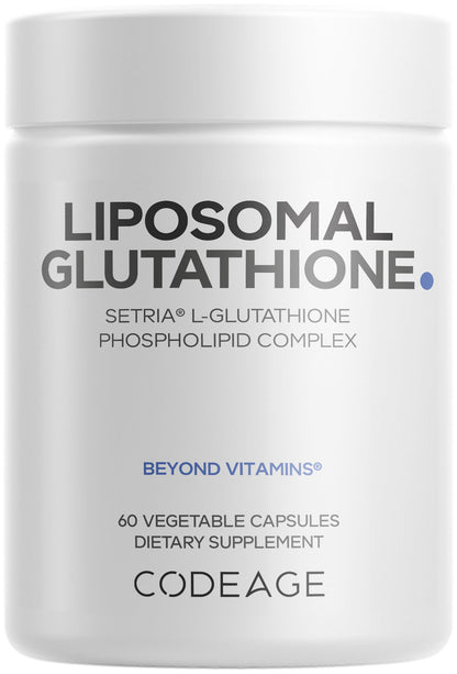 Codeage Liposomal Glutathione Supplement – 500 mg Setria L-Glutathione, Liposomal Delivery, Vegan, Non-GMO