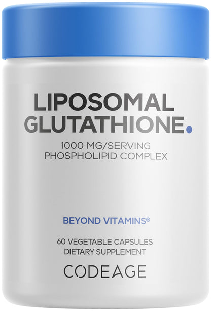 Codeage Liposomal Glutathione 1000 mg – High-Potency Reduced L-Glutathione, Liposomal Delivery, 60 Capsules