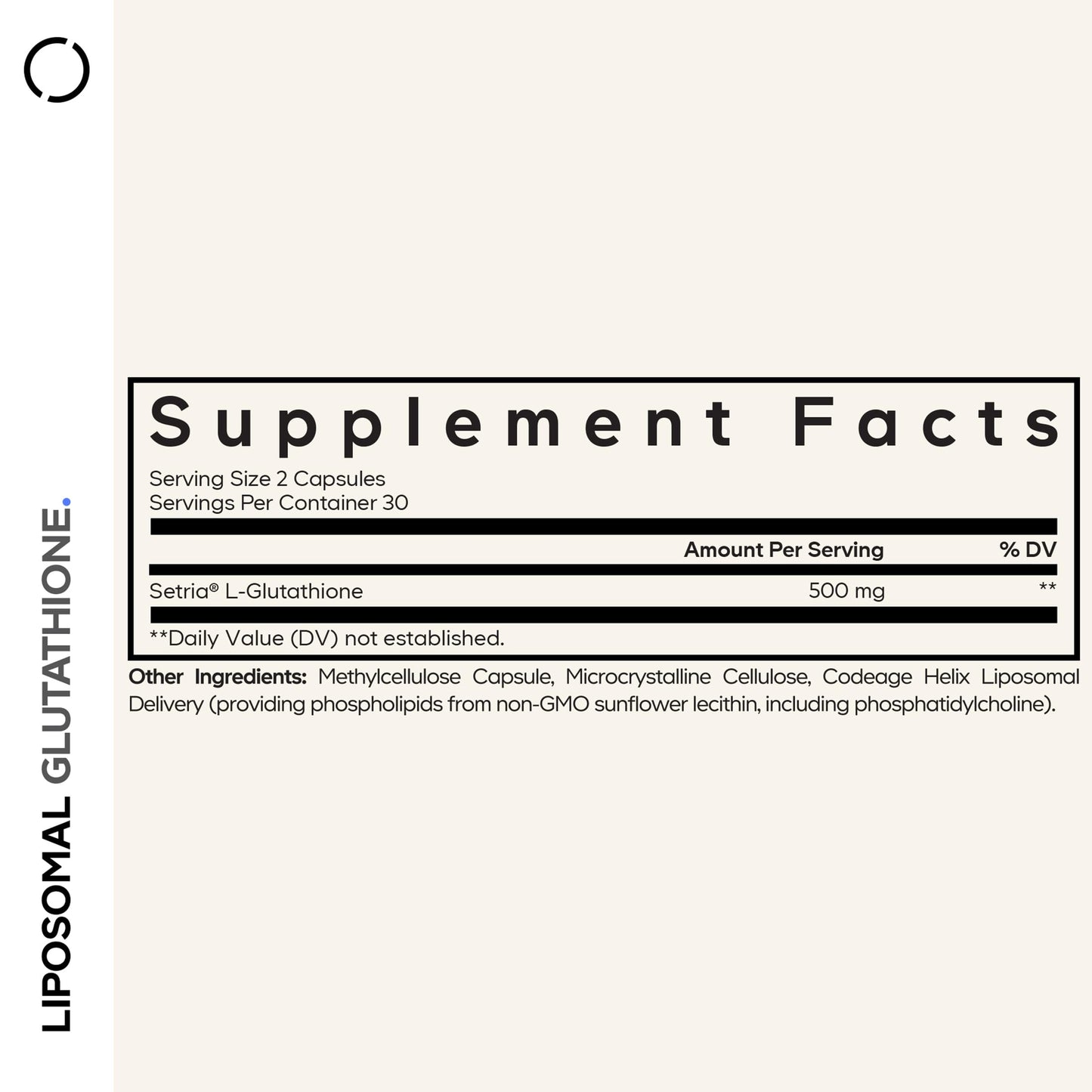 Codeage Liposomal Glutathione Supplement – 500 mg Setria L-Glutathione, Liposomal Delivery, Vegan, Non-GMO
