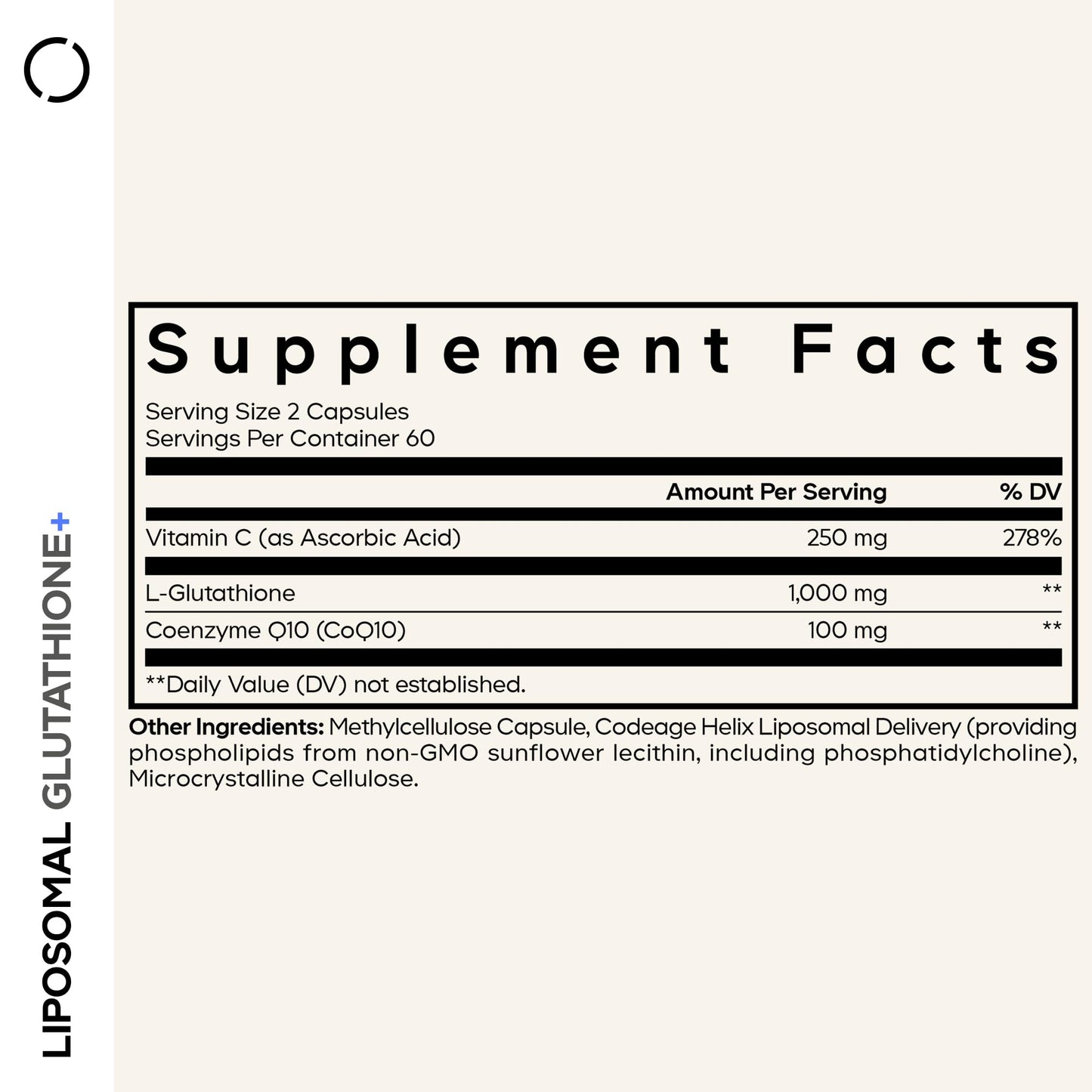 Codeage Liposomal Glutathione+ Supplement - 1000 mg Reduced L-Glutathione, Vitamin C, CoQ10 - Liposomal Delivery - Non-GMO - 120 Capsules