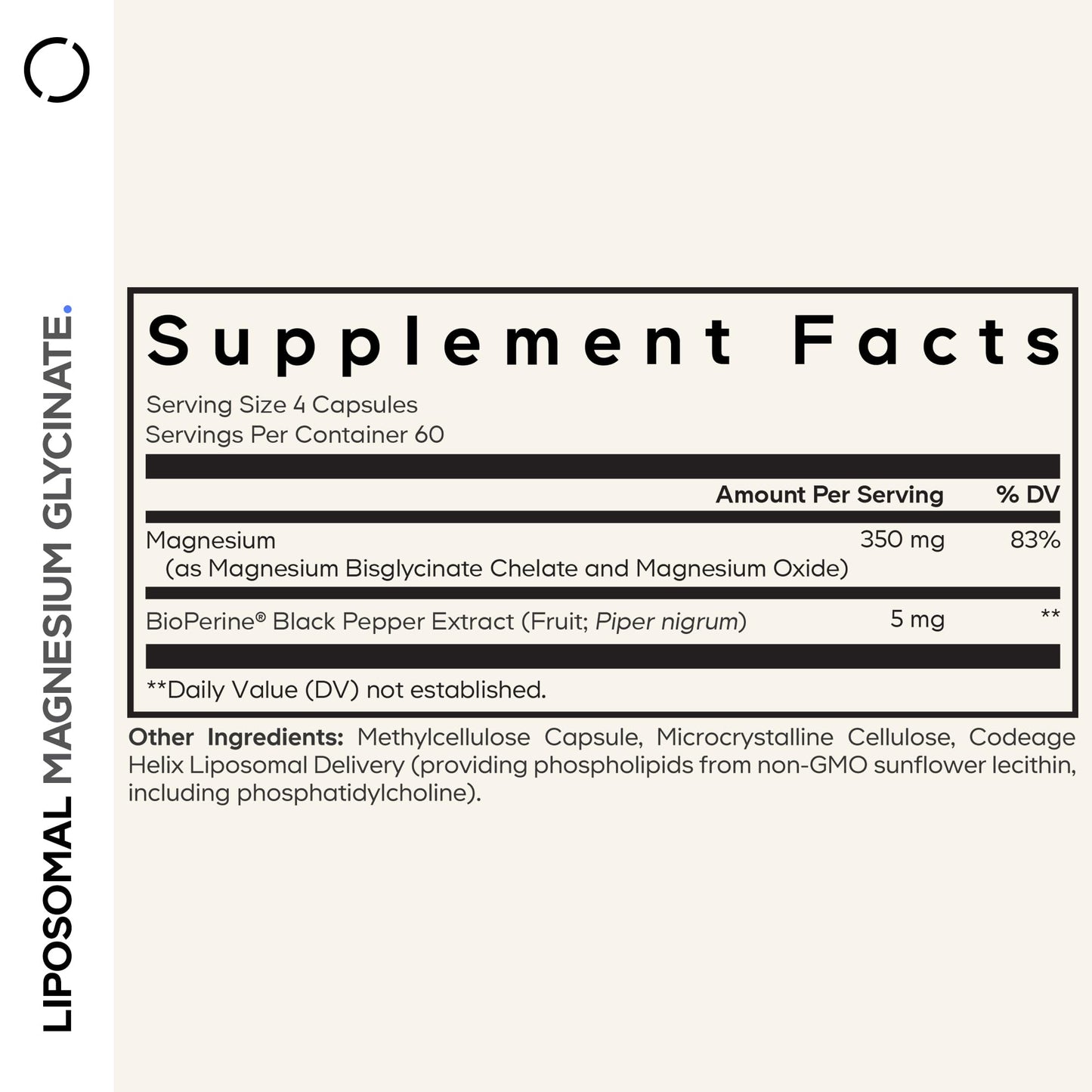 Codeage Liposomal Magnesium Glycinate Supplement – 2-Month Supply, 240 Count, BioPerine, Non-GMO Vegan