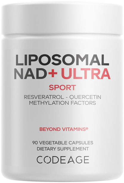 Codeage Liposomal NAD+ Ultra with Resveratrol & Vitamin B – 90 Capsules
