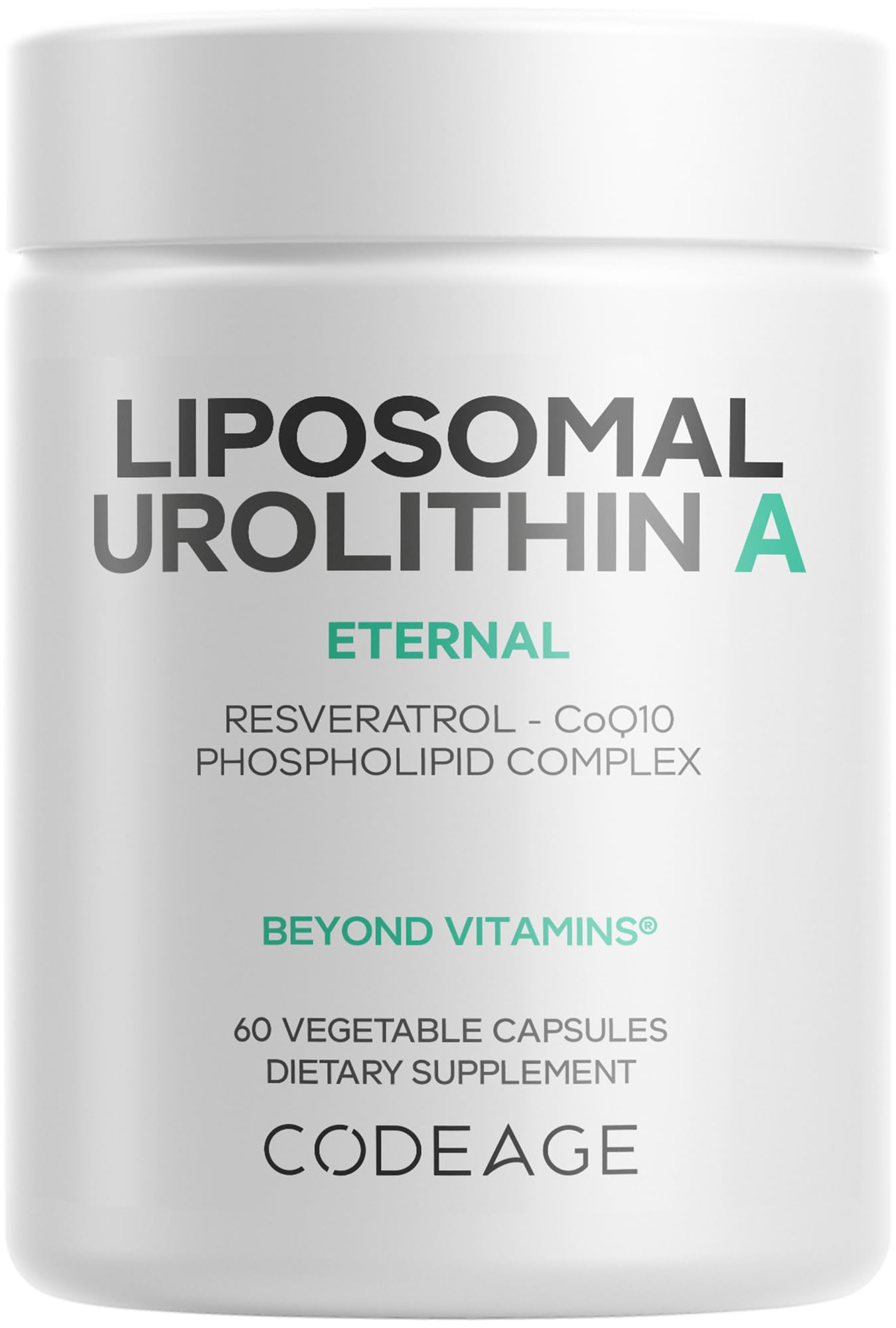 Codeage Liposomal Urolithin A 500mg + Resveratrol | Vegan, Keto, Non-GMO