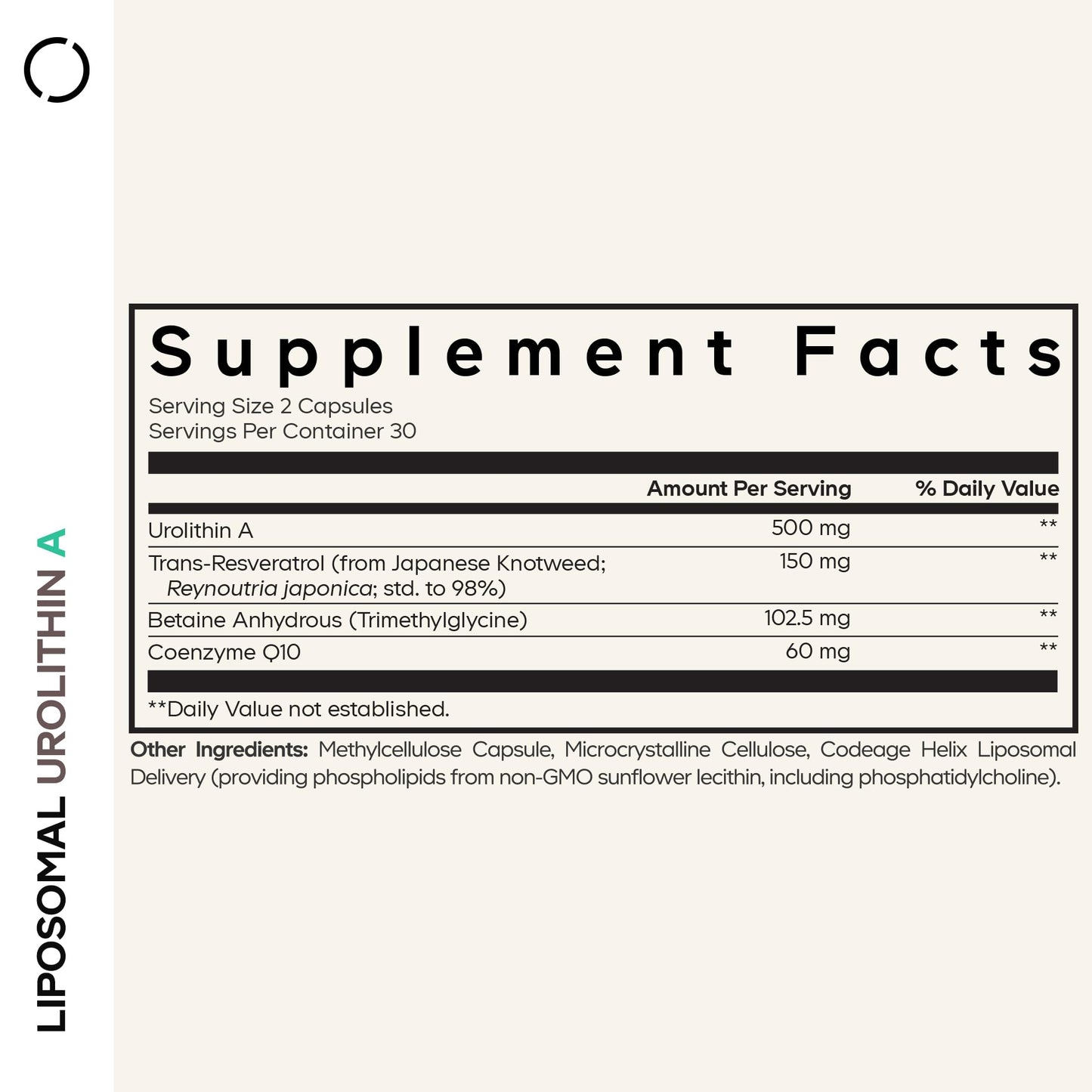 Codeage Liposomal Urolithin A 500mg + Resveratrol | Vegan, Keto, Non-GMO