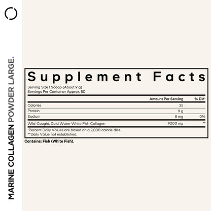 Codeage Marine Collagen Powder | Wild-Caught Fish Collagen, Type I & III, 15.87 oz