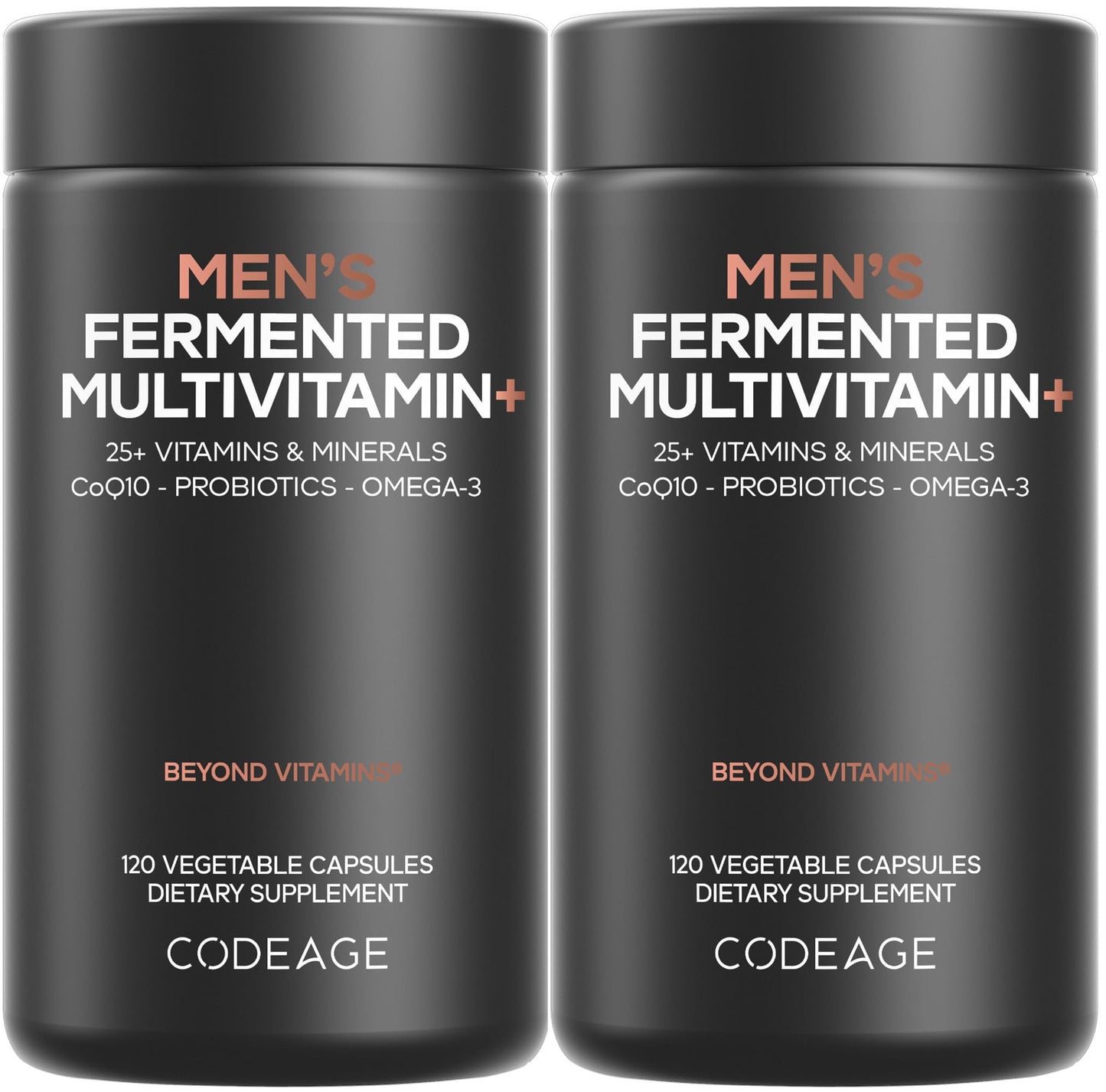 Codeage Men’s Daily Multivitamin – 25+ Vitamins & Minerals, Organic Whole Foods, Probiotics, Omega-3, Zinc | 2 Pack
