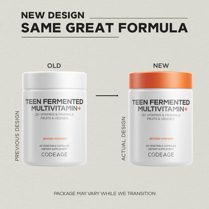 Codeage Teen Multivitamin - Daily Teen Vitamins with Omega-3 (2 Pack)