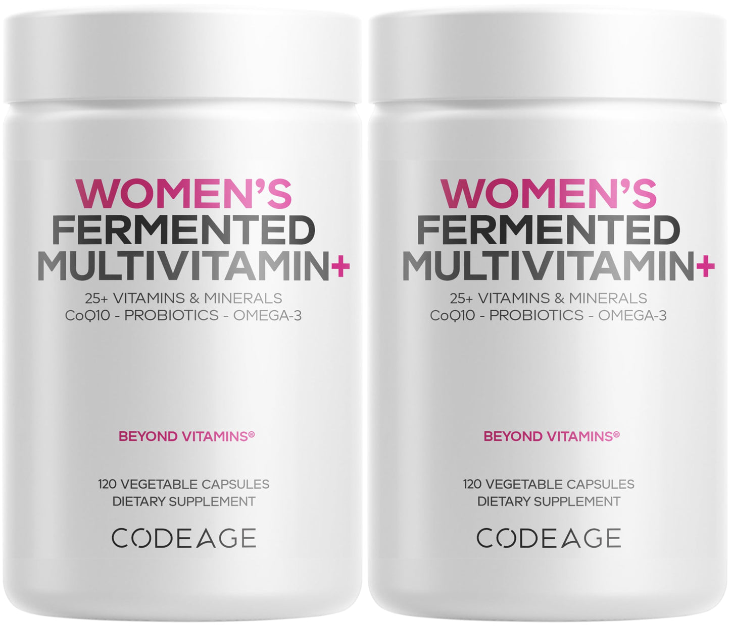Codeage Women’s Daily Multivitamin – Fermented, Vegan, 25+ Vitamins, Probiotics (2 Pack)
