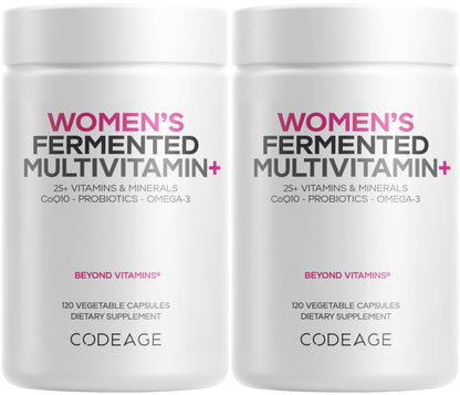 Codeage Women’s Daily Multivitamin – Fermented, Vegan, 25+ Vitamins, Probiotics (2 Pack)