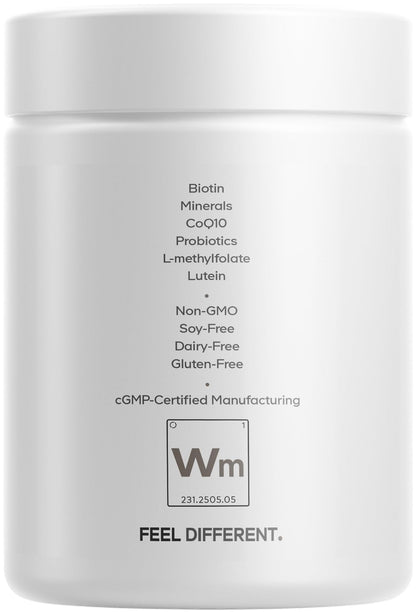 Codeage Women’s Multivitamin Platinum – A, D3, K1, K2, B12, CoQ10, Collagen, Probiotics • 90 Capsules