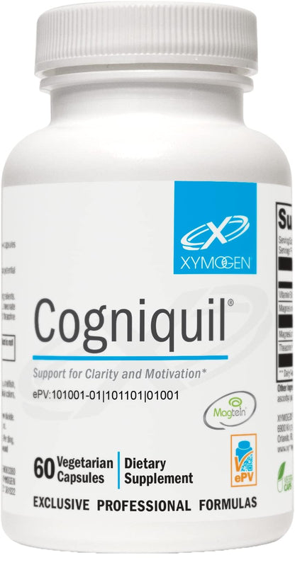 XYMOGEN Cogniquil - Clarity, Focus & Energy | Magnesium L-Threonate, Theacrine & B12 (60 Capsules)