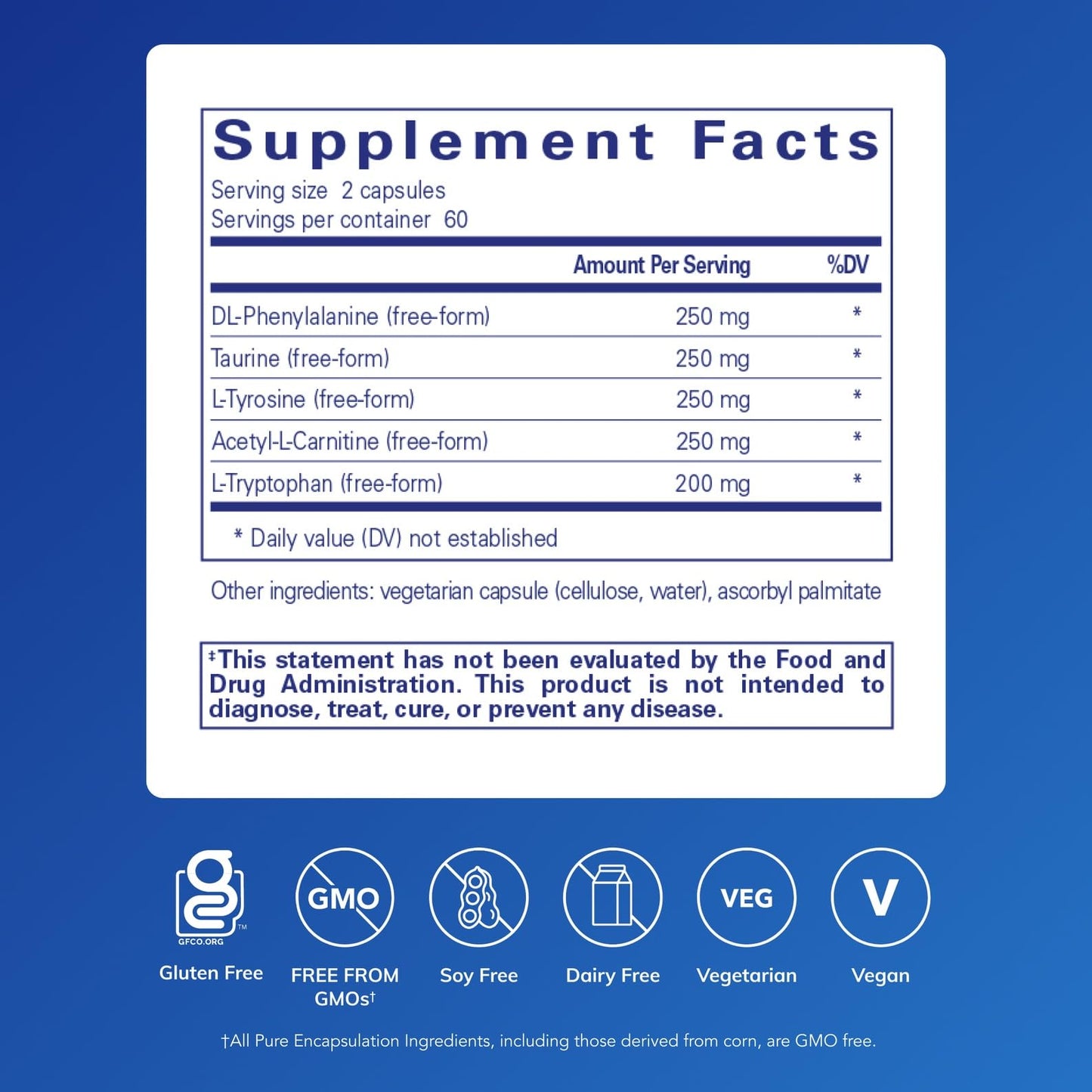 Pure Encapsulations Cognitive Aminos | Hypoallergenic Cognitive Support | 120 Capsules