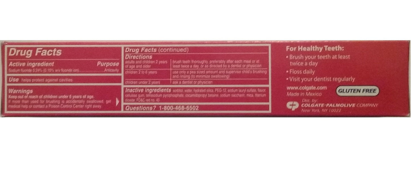 Colgate Anticavity Fluoride Toothpaste - Sparkling White Cinnamint (Gluten Free)