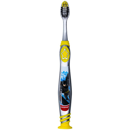 Colgate Batman Toothbrush for Kids 5+ | Extra Soft, Suction Cup - 6-Pack