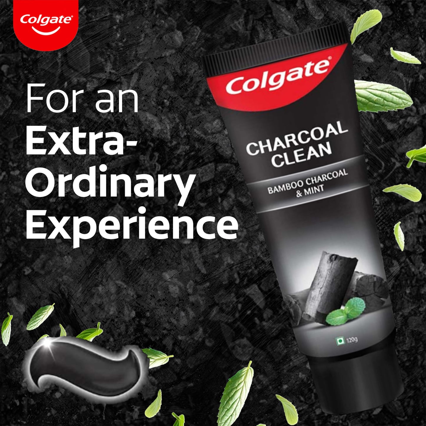 Colgate Charcoal Clean Black Gel Toothpaste - Bamboo Charcoal & Wintergreen Mint, 120g