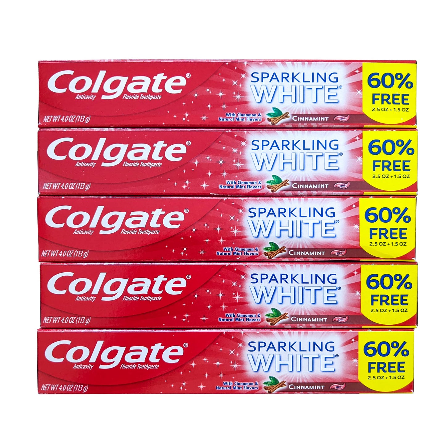 Colgate Cinnamint Fluoride Toothpaste – Cinnamon Mint, Deep Clean, Whitening, 5-Pack