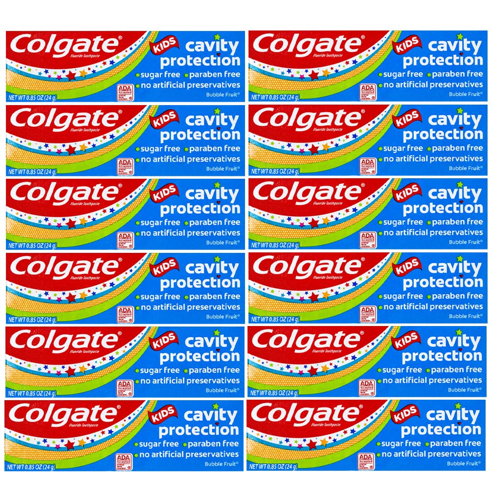 Colgate Kids Bubble Fruit Toothpaste – Travel Size 0.85 oz (24 g) Pack of 12
