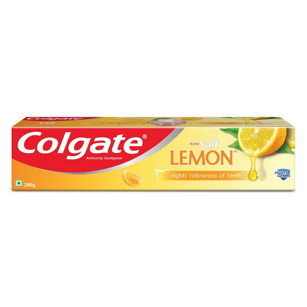 Colgate Lemon Fresh Gel Toothpaste – Anti-Cavity, Fights Yellowness, Fresh Breath (120g / 4.3 oz)