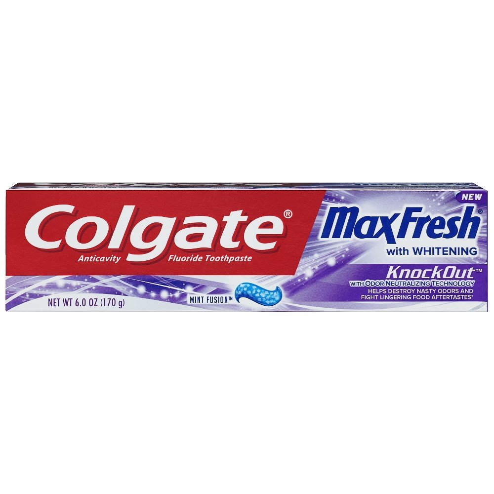 Colgate Max Fresh Knockout Toothpaste - Odor Neutralizing Technology - 6 oz Tubes (4-Pack)