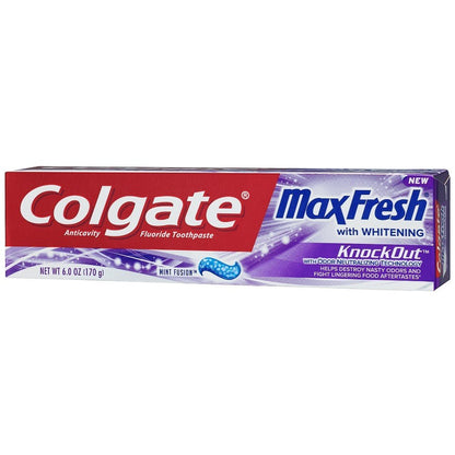 Colgate Max Fresh Knockout Toothpaste - Odor Neutralizing Technology - 6 oz Tubes (4-Pack)