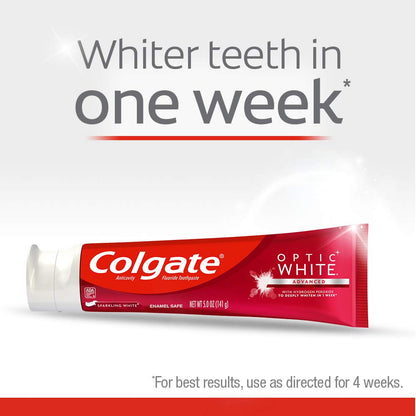 Colgate Optic White Whitening Toothpaste Sparkling Mint – 5 oz, 2 Pack