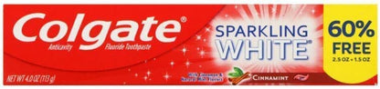 Colgate Sparkling White Cinnamint Toothpaste 4.0 oz (2 Pack) - Fluoride