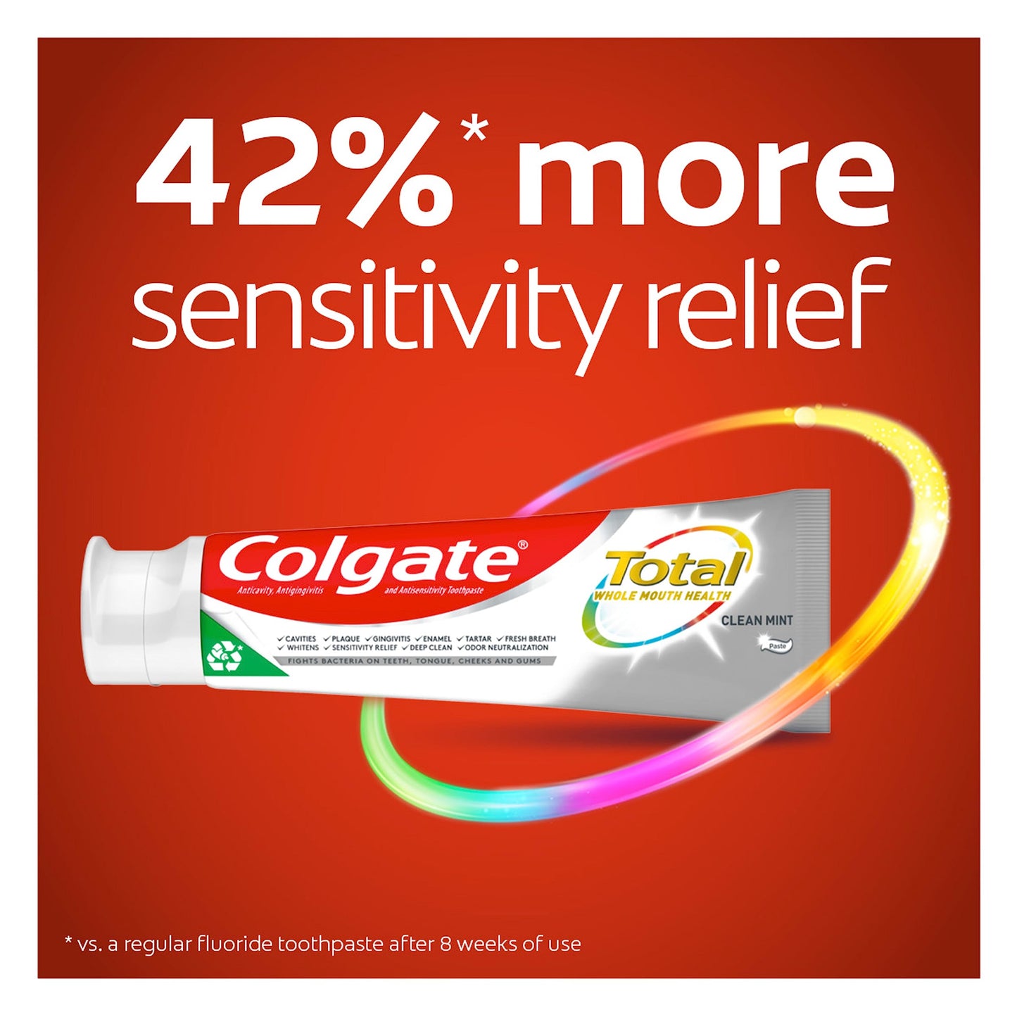 Colgate Total Toothpaste with Whitening, Clean Mint – 4 Pack (4.8 oz each)