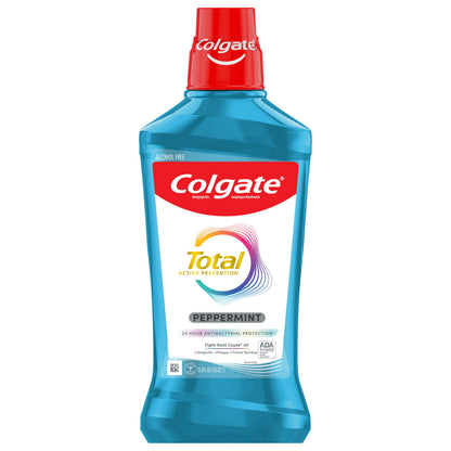 Colgate Total Alcohol Free Mouthwash – Peppermint, 1.0 L | No Alcohol, Gingivitis & Plaque Protection