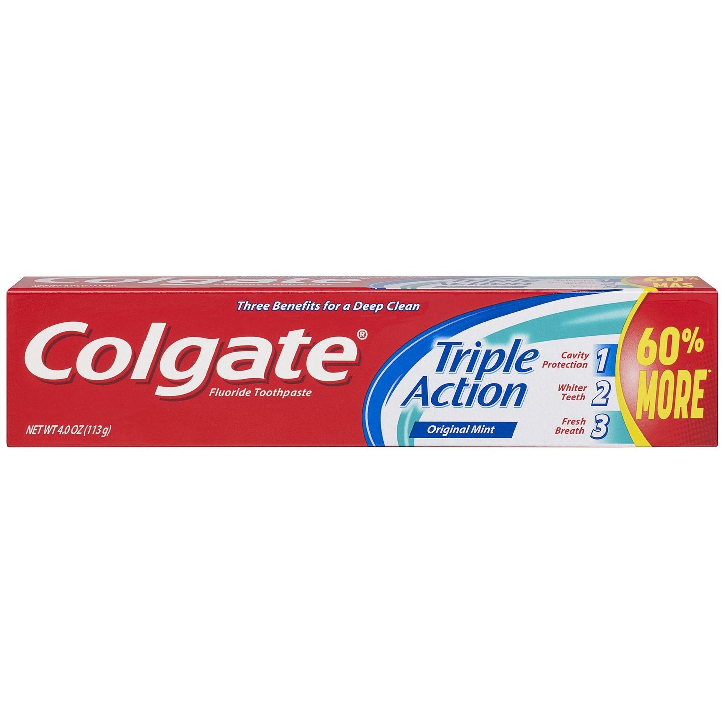 Colgate Triple Action Toothpaste Mint - 4 oz Pack of 6 | Deep Clean