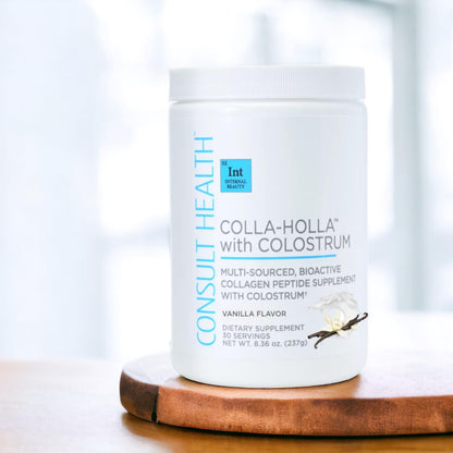 Colla-Holla with Colostrum Vanilla - Multi-Sourced Collagen Powder 8.36 oz