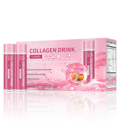 BBEEAAUU Collagen Drink 6000 mg Marine Collagen – Liquid Shots for Skin, Hair & Nails