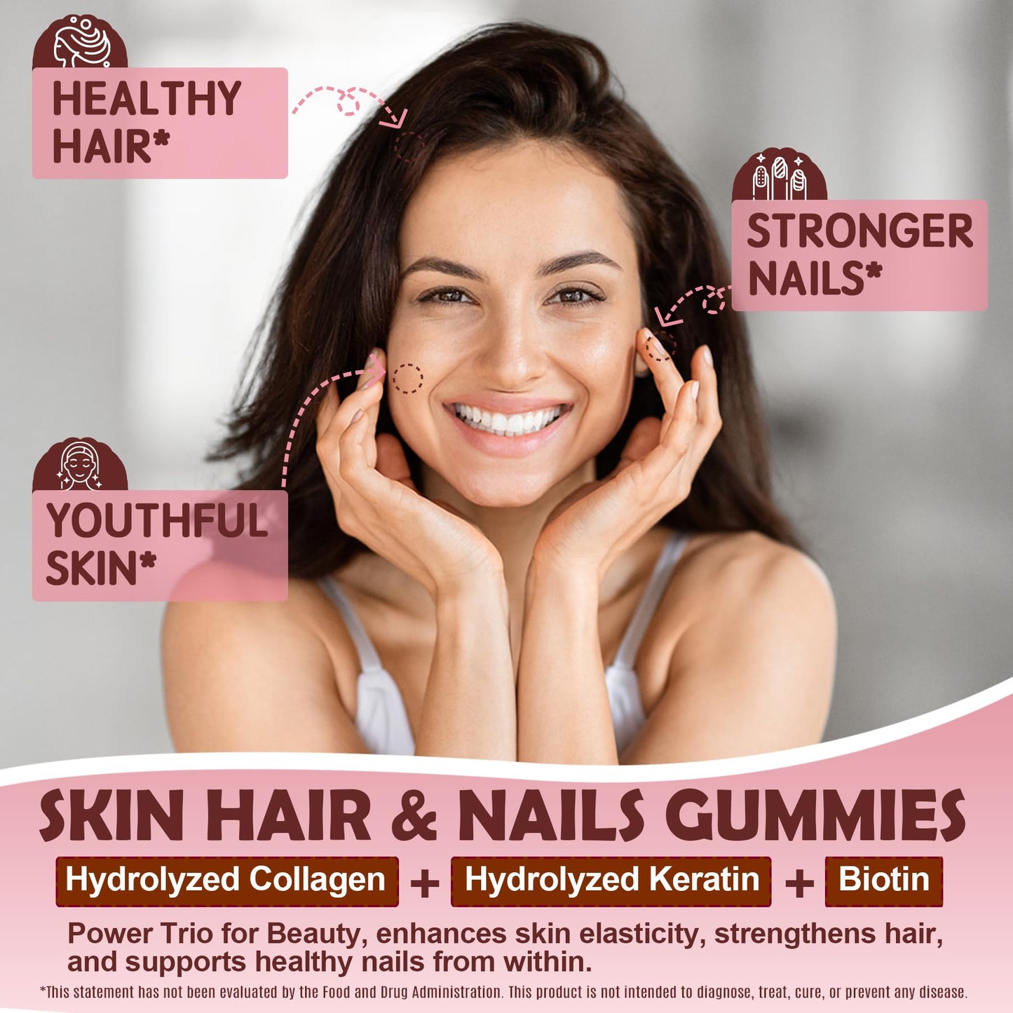 NEVISS Hydrolyzed Collagen Gummies – Multi-Type Collagen I–V & X with Vitamin D3 (120 ct)