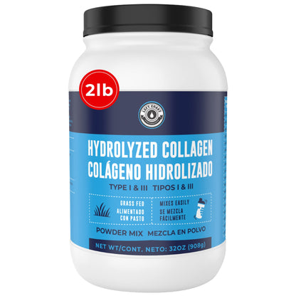 2lb Grass-Fed Hydrolyzed Collagen Powder - Type I & III Peptides - Unflavored - Supports Joints, Skin, Hair, Nails - Best Value
