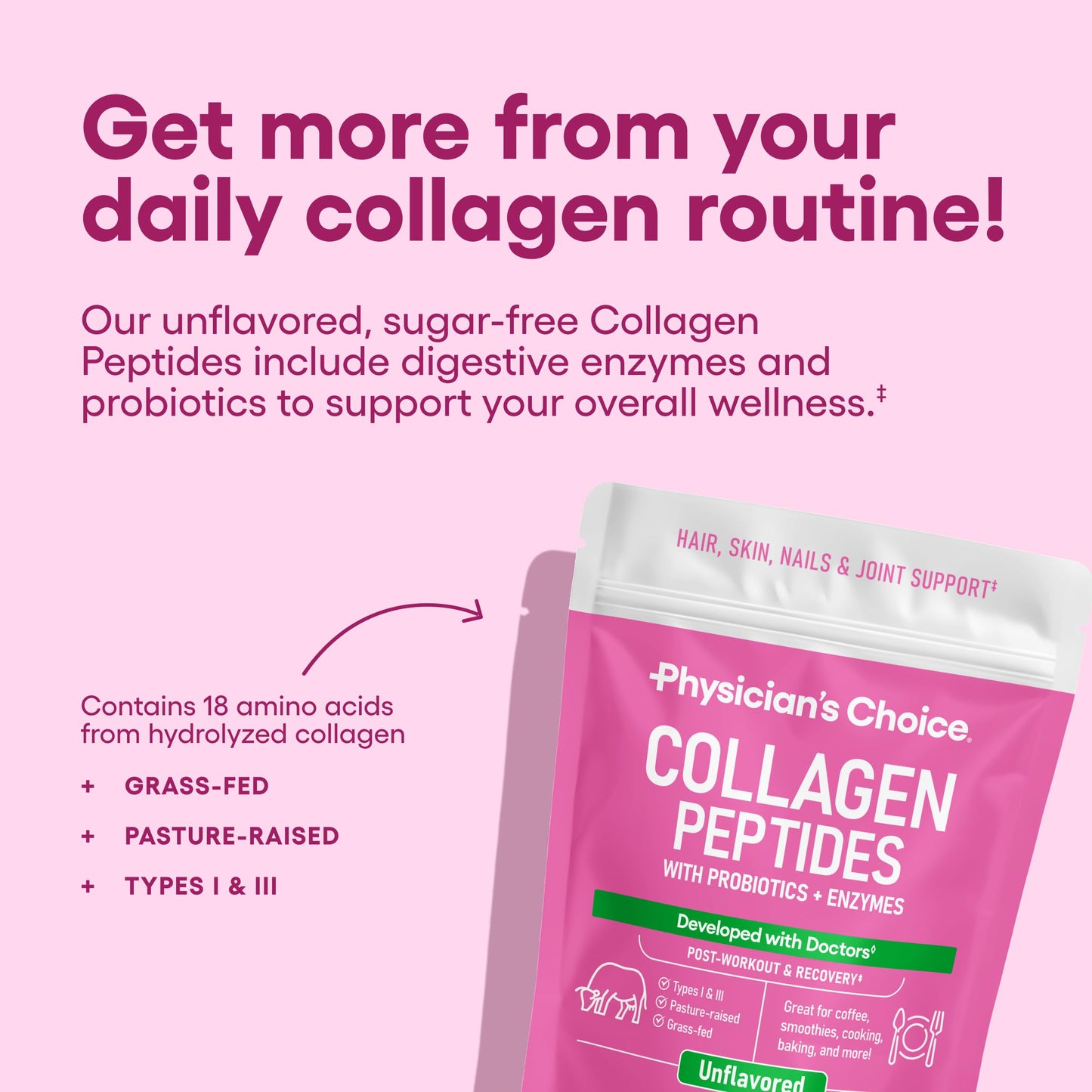 Collagen Peptides Powder Two-Pack – Keto, Hydrolyzed Type I & III, DigeSEB