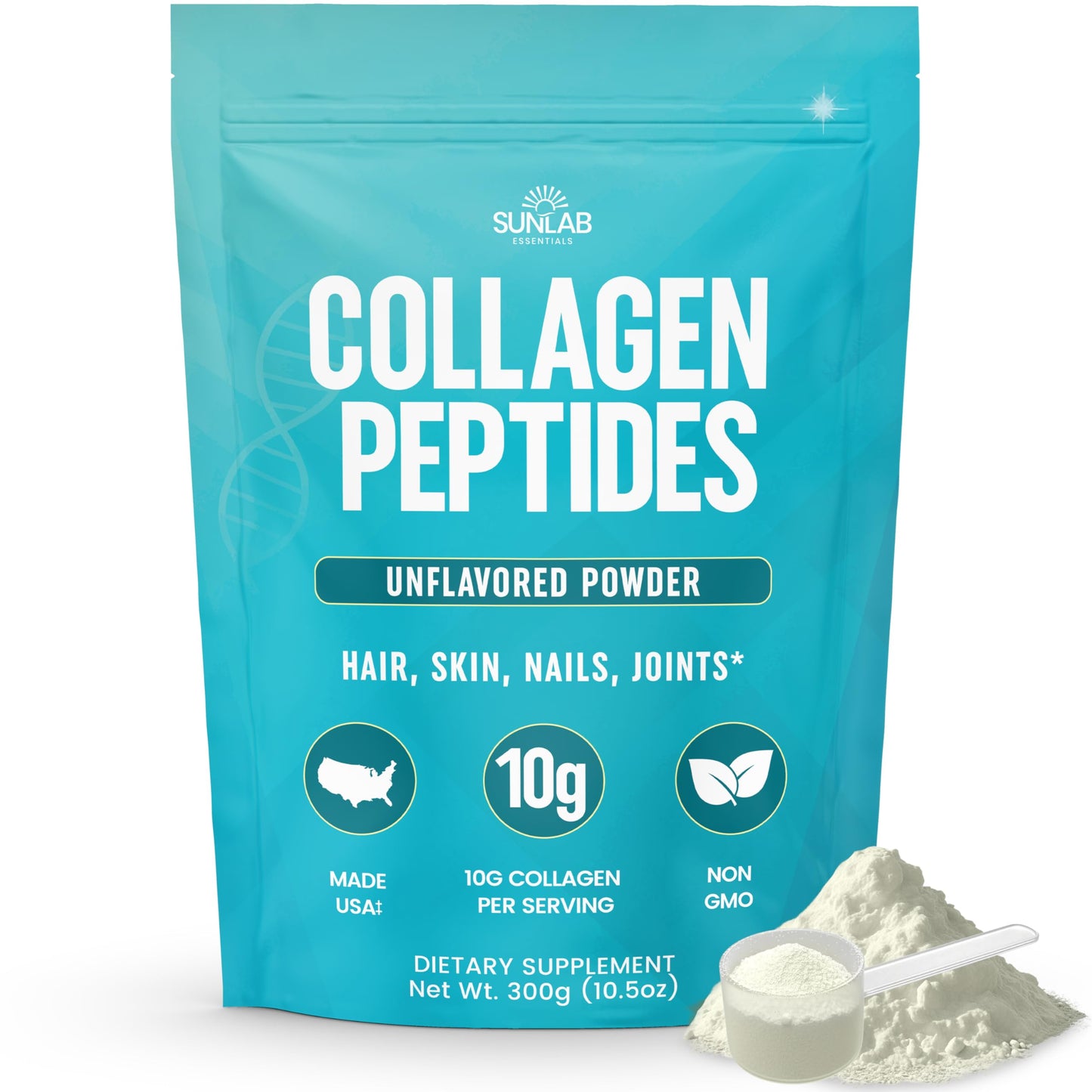 Collagen Peptides Powder – Hydrolyzed Bovine Type I & III – Unflavored – USA Made