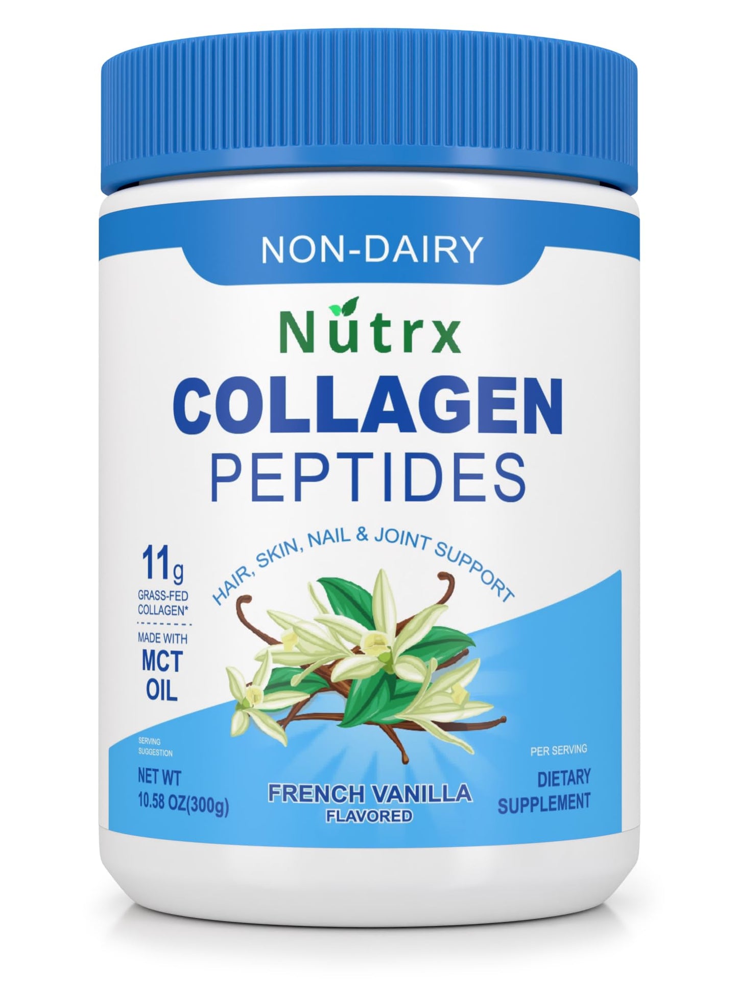 Collagen Peptides Powder Vanilla - Sugar Free, Non-Dairy Protein Powder by Nutrx