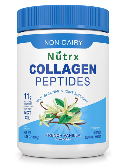 Collagen Peptides Powder Vanilla - Sugar Free, Non-Dairy Protein Powder by Nutrx